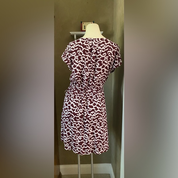 Loft side tie dolman dress women’s size XS, Red Raisin color - Picture 7 of 11